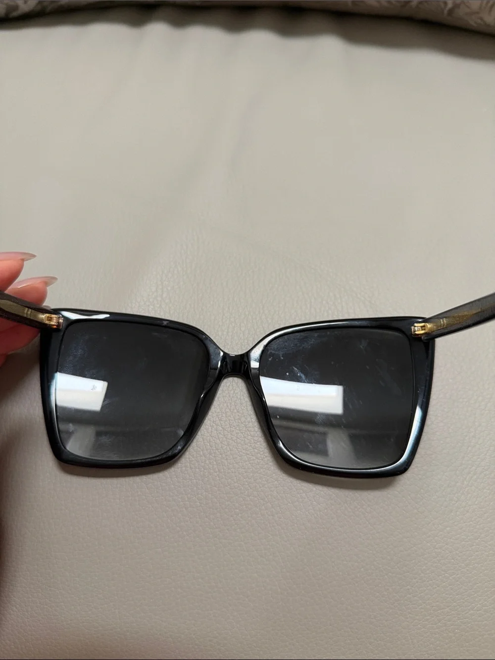Jimmy Choo Black Oversized Square Sunglasses